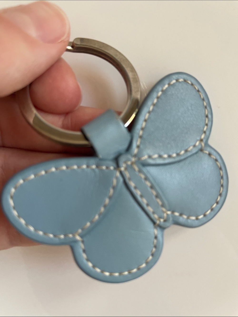 COACH Vintage Blue Leather Butterfly Keychain - Picture 5 of 9